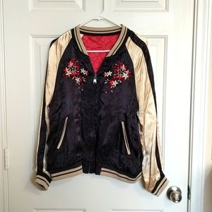 ZARA Reversible Satin Bomber Jacket